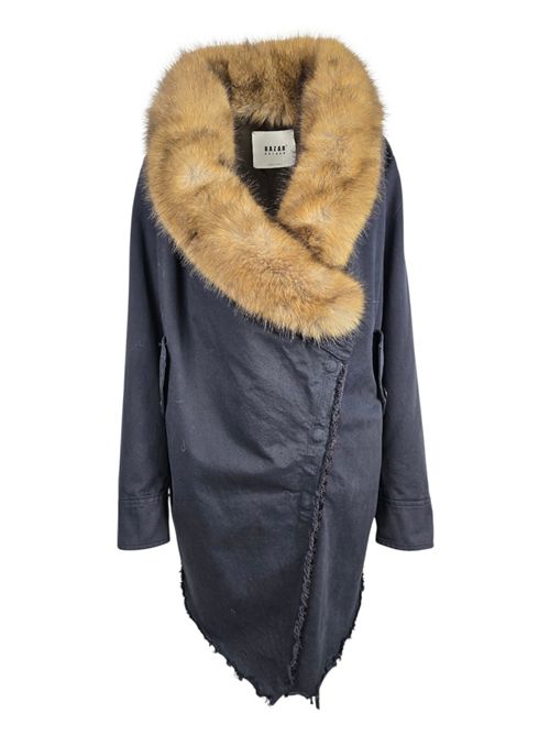 cappotto donna con eco-pelliccia blu Bazar deluxe | S1122-2657268